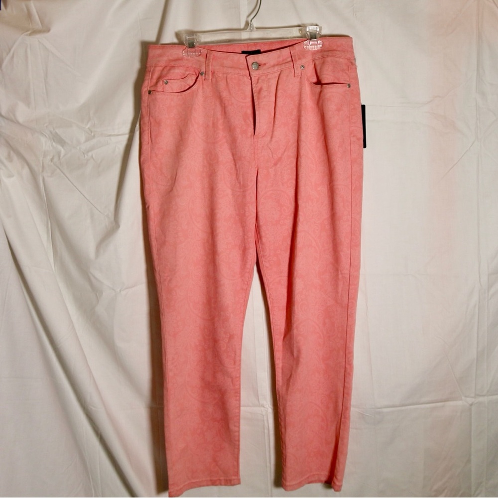 New York & Co Pink Patterned Jeans